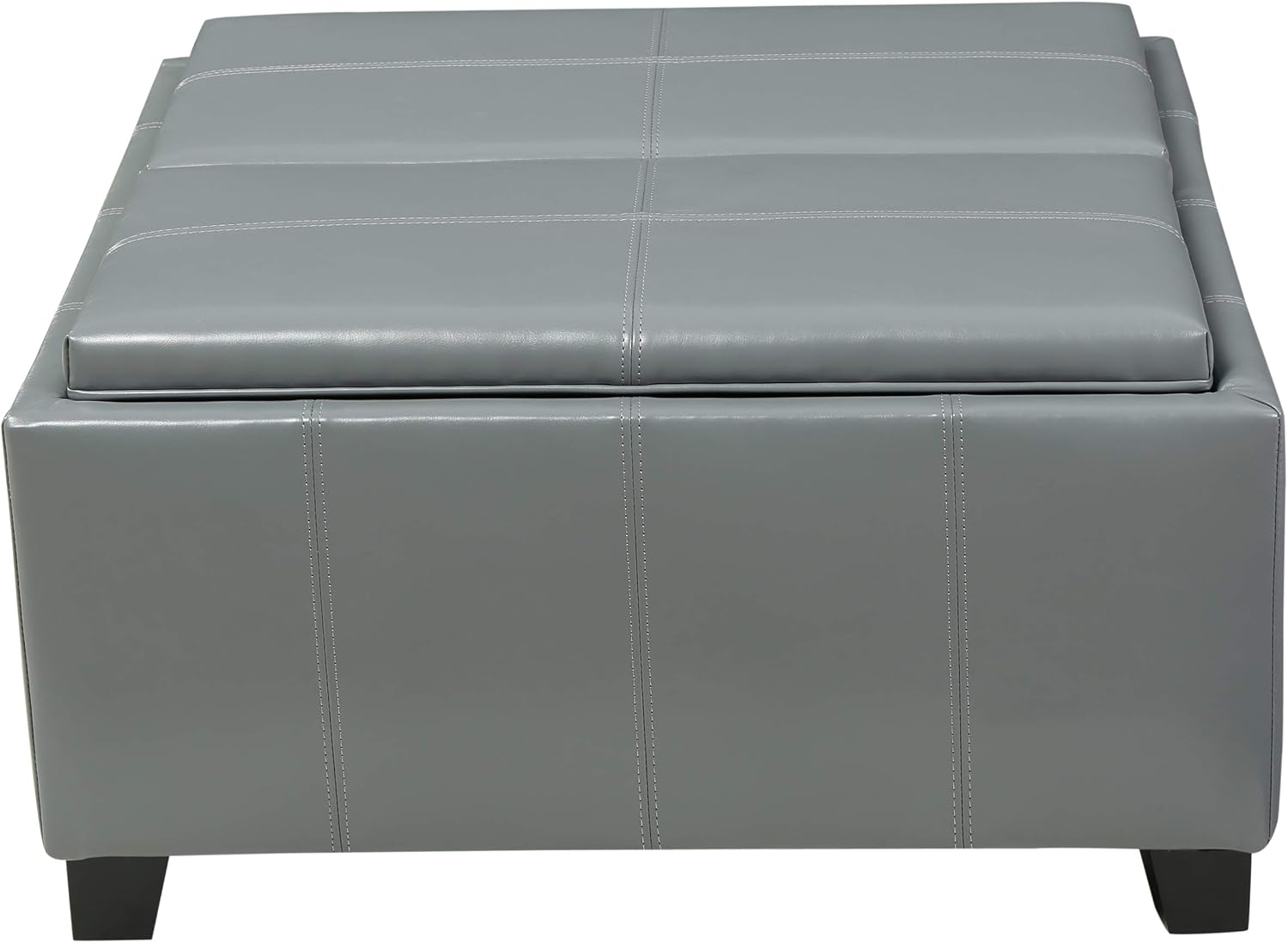 Get Special Price Christopher Knight Home Mansfield PU Storage Ottoman, Gray