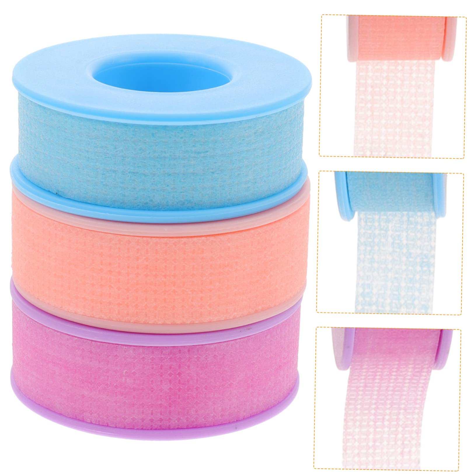 BELLIFFY 3 Rolls Breathable Non Woven Silicone Gel Eyelash Tape Skin Friendly Adhesive Lash Tapes for Comfortable Eye Skin Isolation