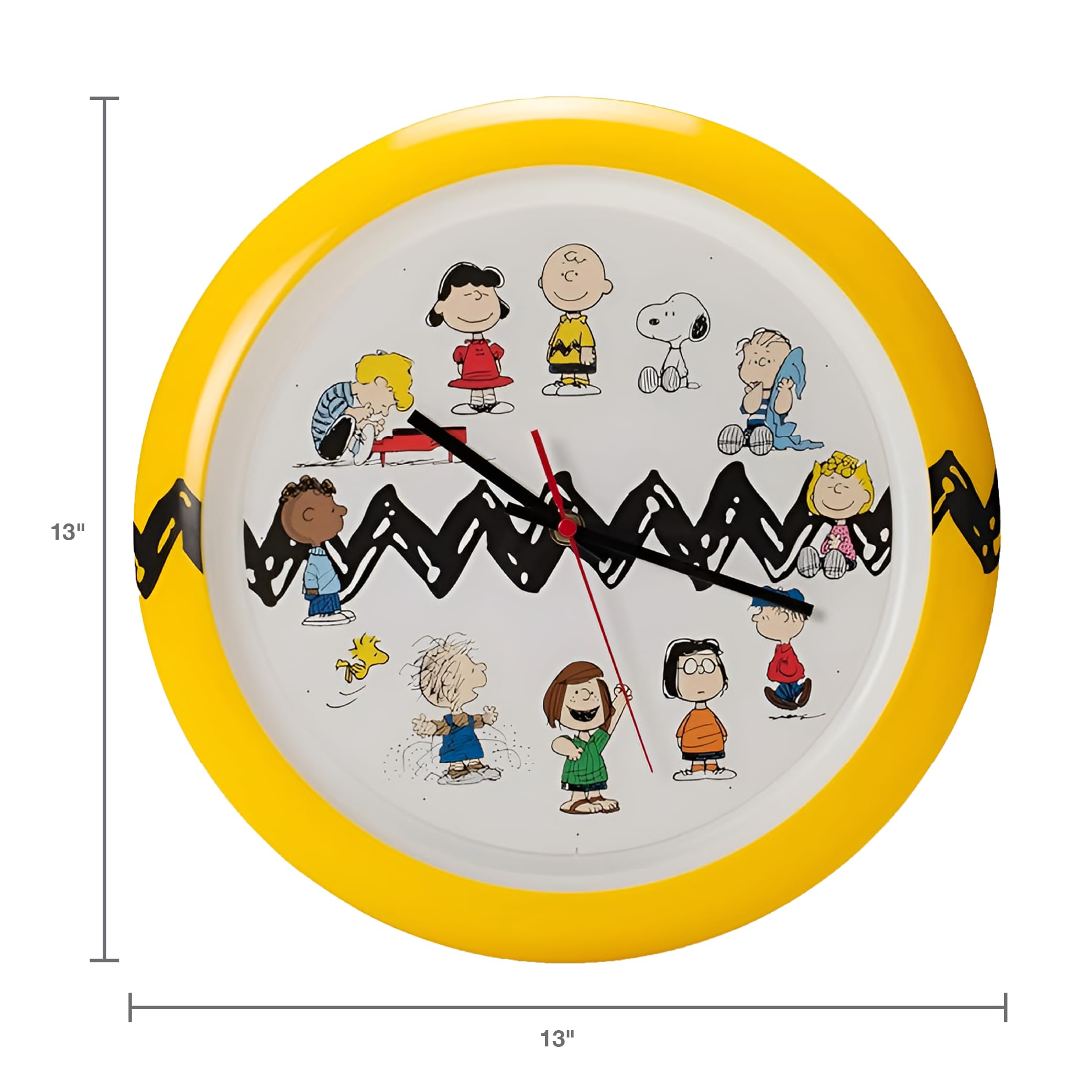 Amazon.com: Mark Feldstein Peanuts Characters Zig Zag Wall Clock
