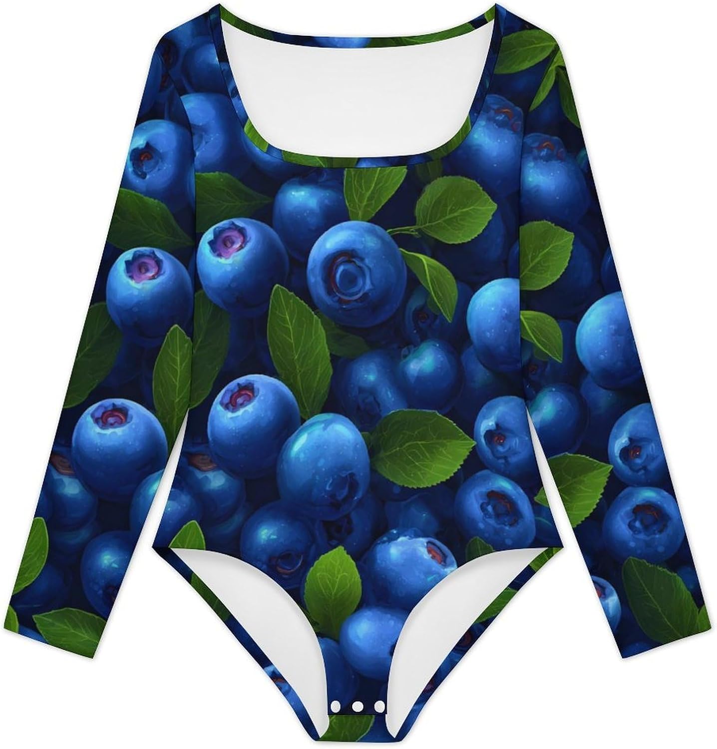 Tropical Blueberry Women's Bodysuits Long Sleeve Top 5XL