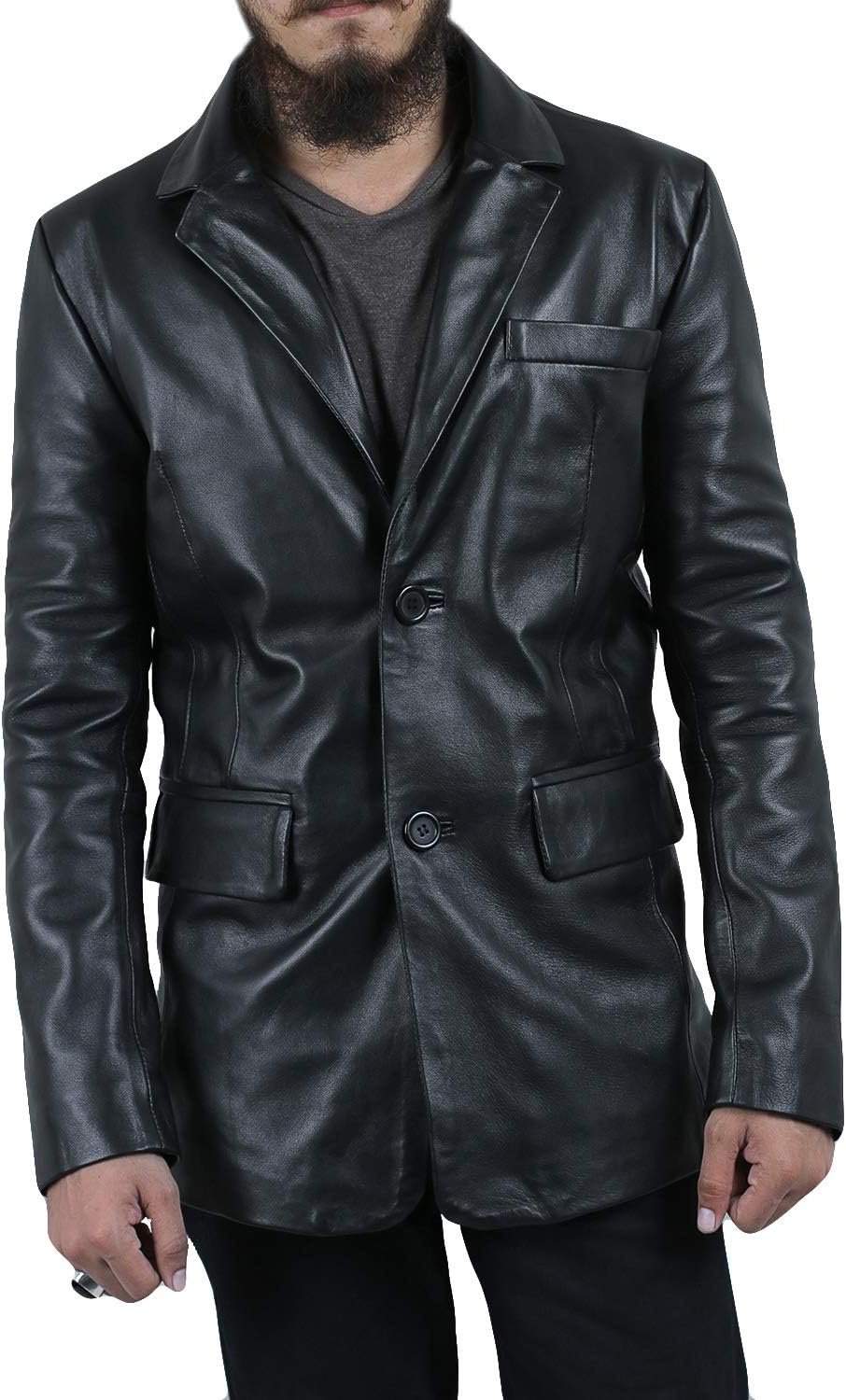 Laverapelle Men's Genuine Lambskin Leather Jacket (Black,) - 1501833