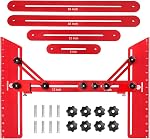 Stair Tread Template Tool, Stair Tread Gauge Measuring Tool jig with Angled Brace and Edge Flip Stops, Adjusting Length from 11.5" to 60", Solid Aluminum Alloy for Cutting Perfect Stairs