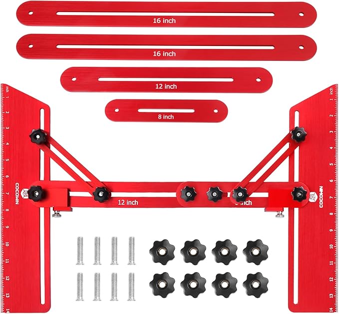 KVSERT Stair Tread Template Tool,Stair Tread Jig, Stair Tools, Stair Tread Measuring Tool,Adjustable 30.5-49 Inch in Length