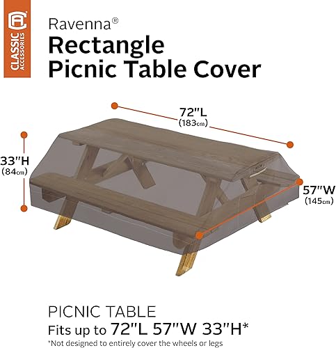 Miniatura 12 de Classic Accessories Ravenna - Mantel rectangular resistente al agua, 72 x 57 x 33 pulgadas
