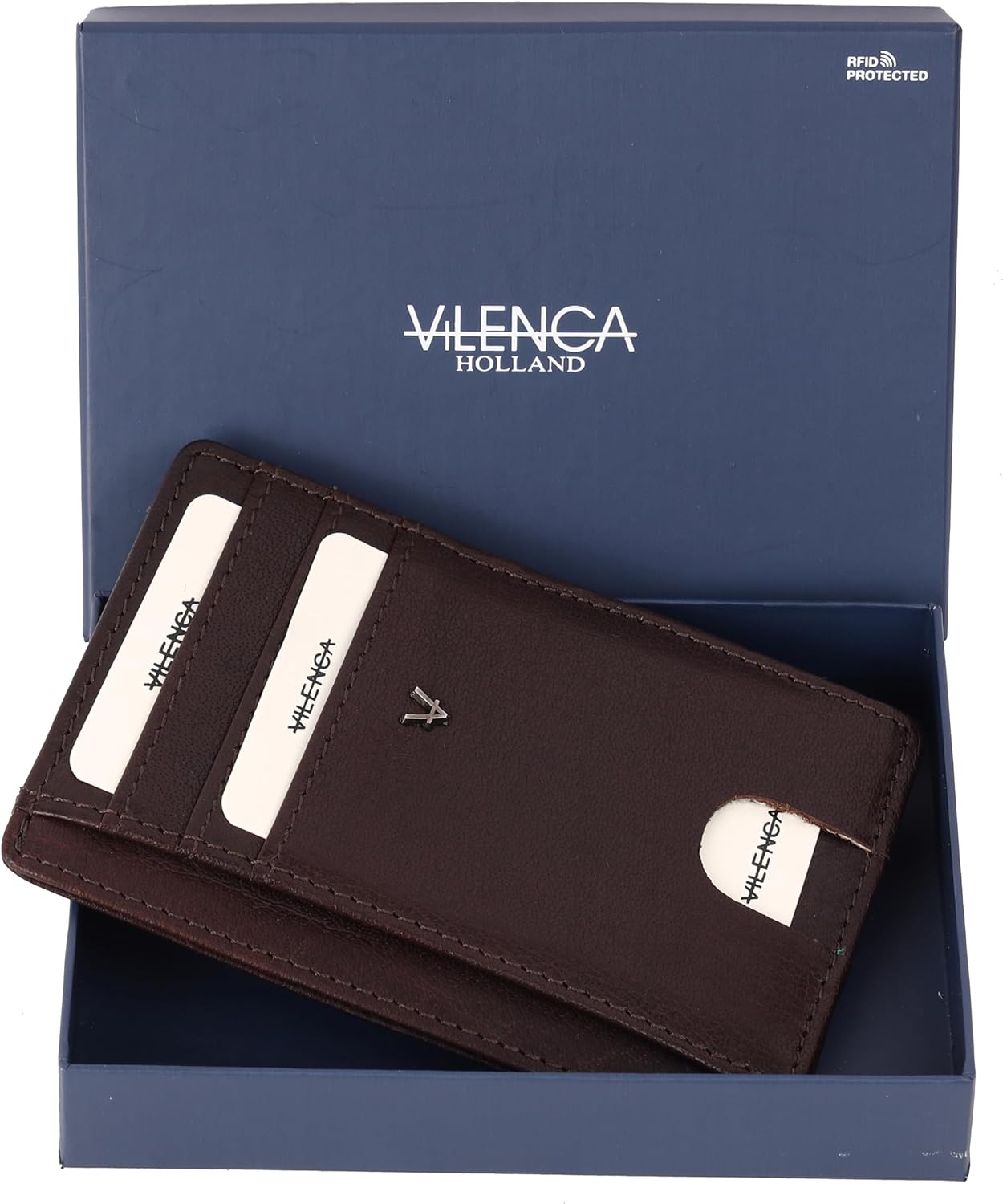 Genuine Leather RFID-Blocking Slim Card Holder: Sleek Design for Style, Functionality & Ultimate Security (Chestnut) - Image 4