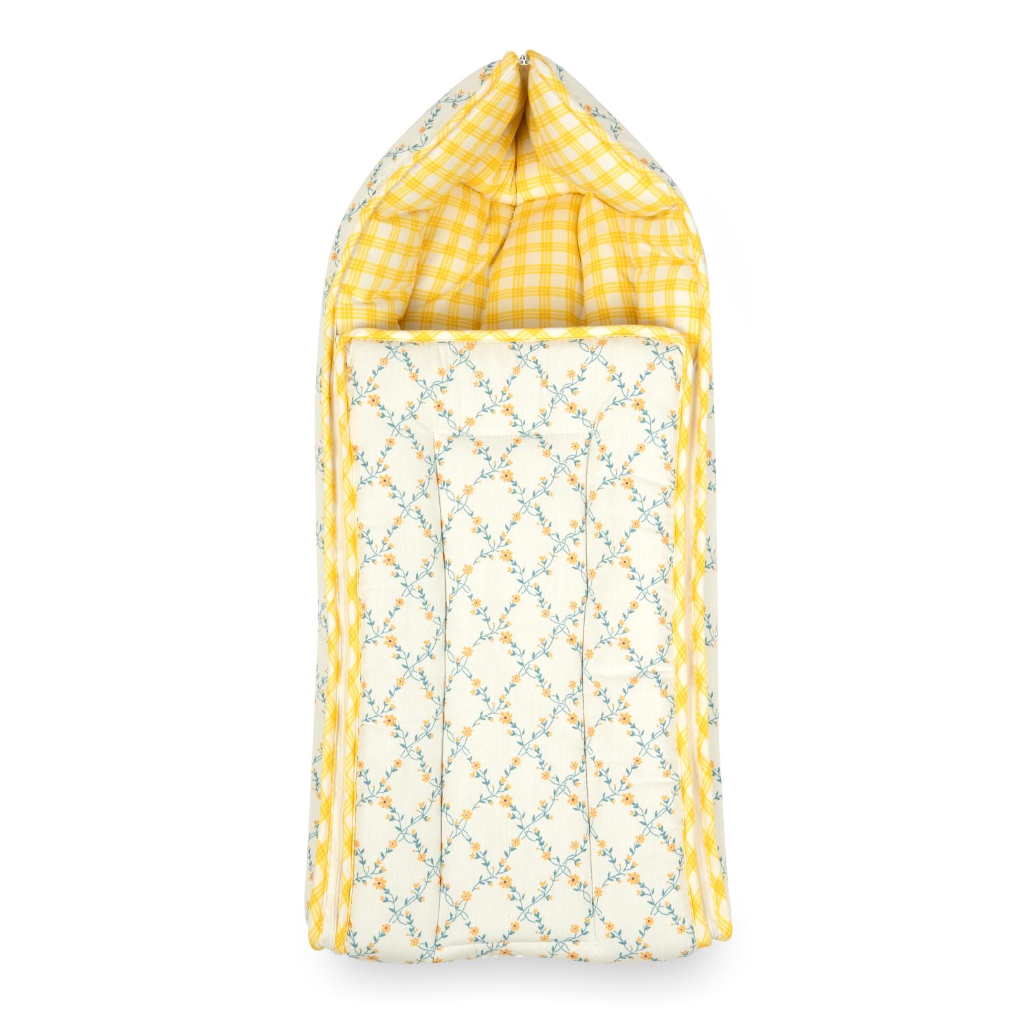 TIDY SLEEP Baby Carry Nest 3-in-1 Sleeping Bag Brdding Set | for Newborns (0-6 Months) | Lightweight Portable Travel Friendly Bed and Comfort On The Go Carrier (Yellow Bloom Vines)-image-37