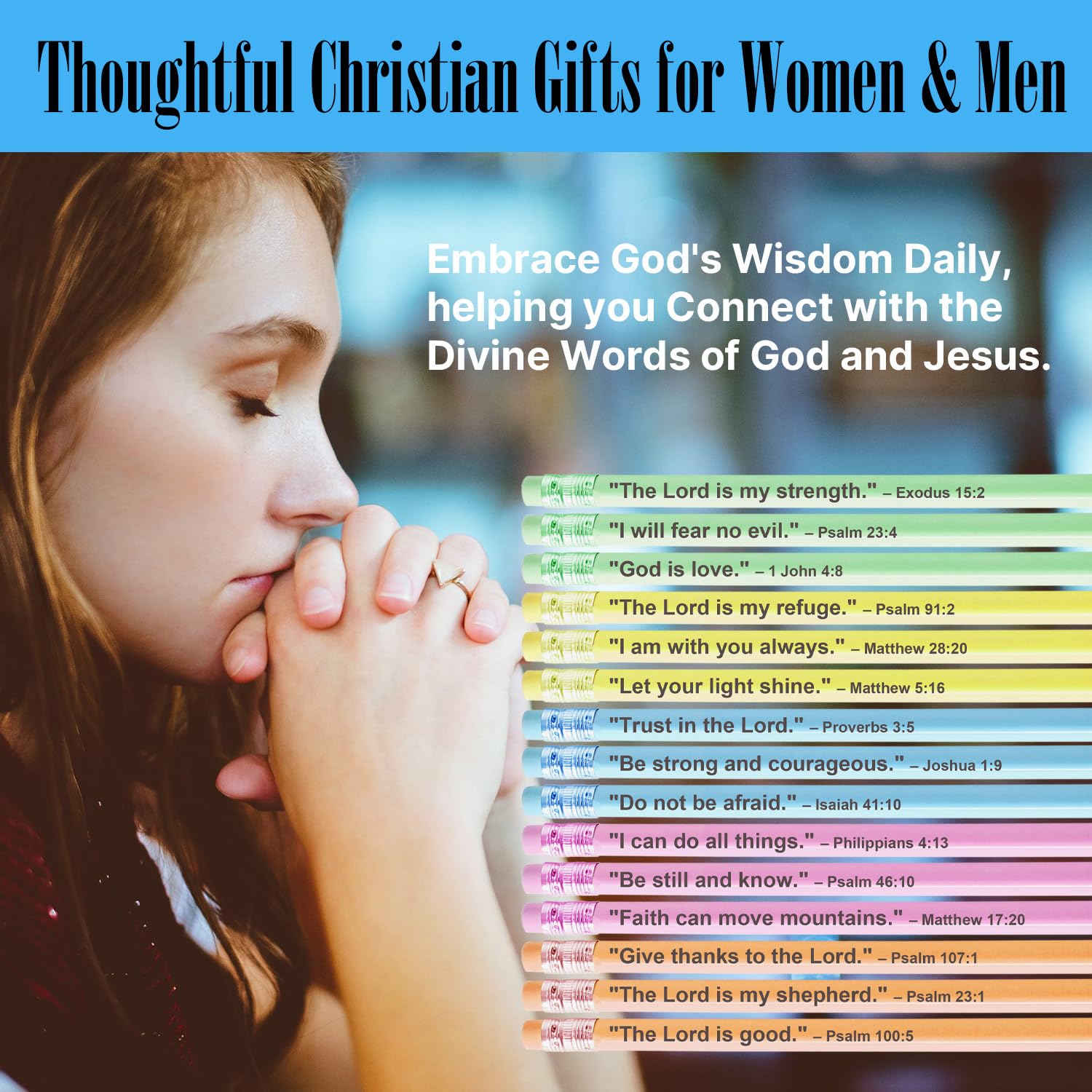 GIFTSFARM Regalos cristianos para mujeres, regalos inspiradores para mujeres, lápices de versículos de la Biblia, regalos para mamá, regalo de graduación, bonitos lápices pastel, regalos de cumpleaños