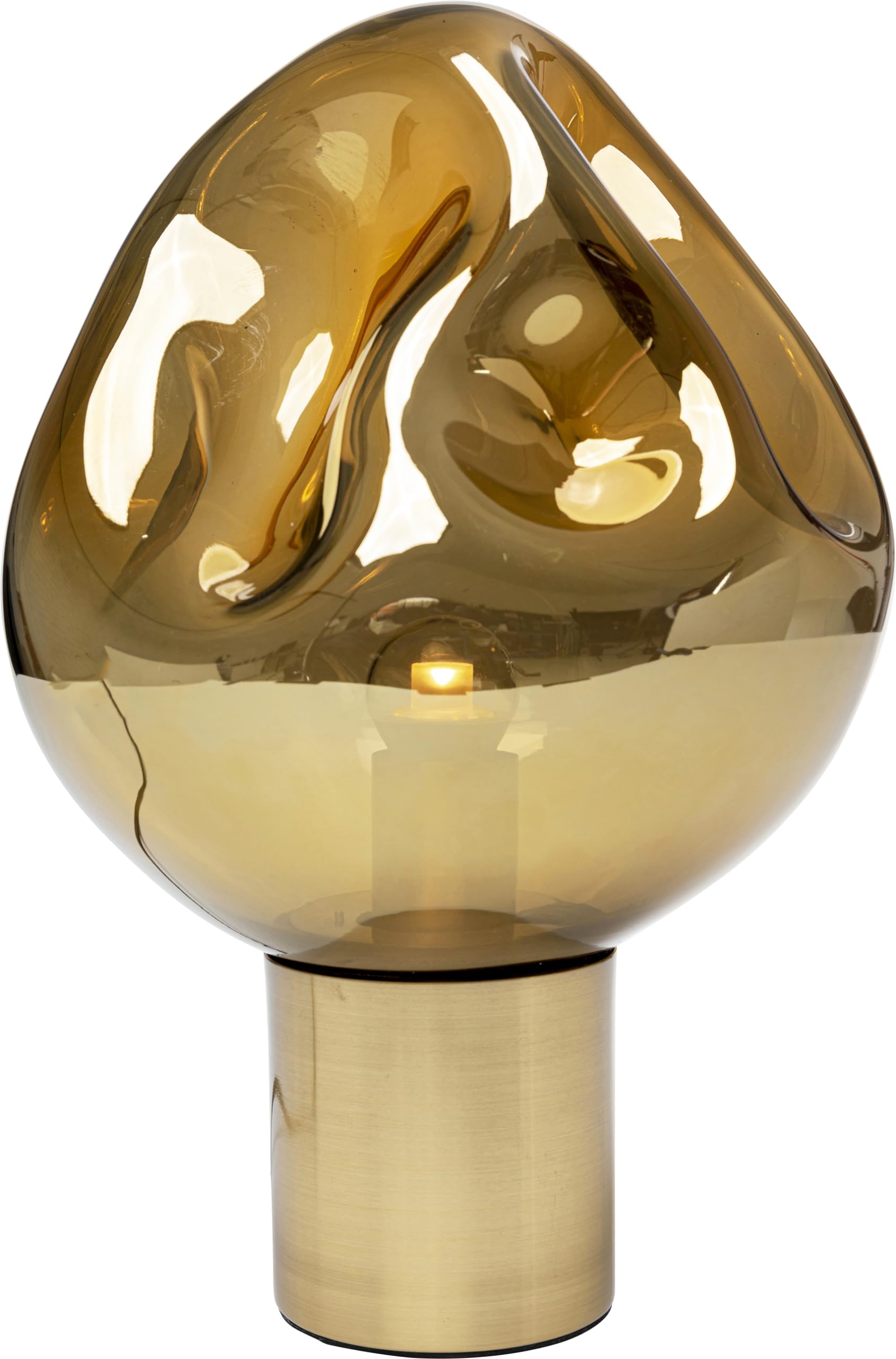 Kare Design Lampada da tavolo Supernova Amber, oro, tonda, abat jour, lampadina comodino, tavolino, per scrivania, stile glamour, elegante, 38x25x25cm (A/L/P), lampadina non inclusa