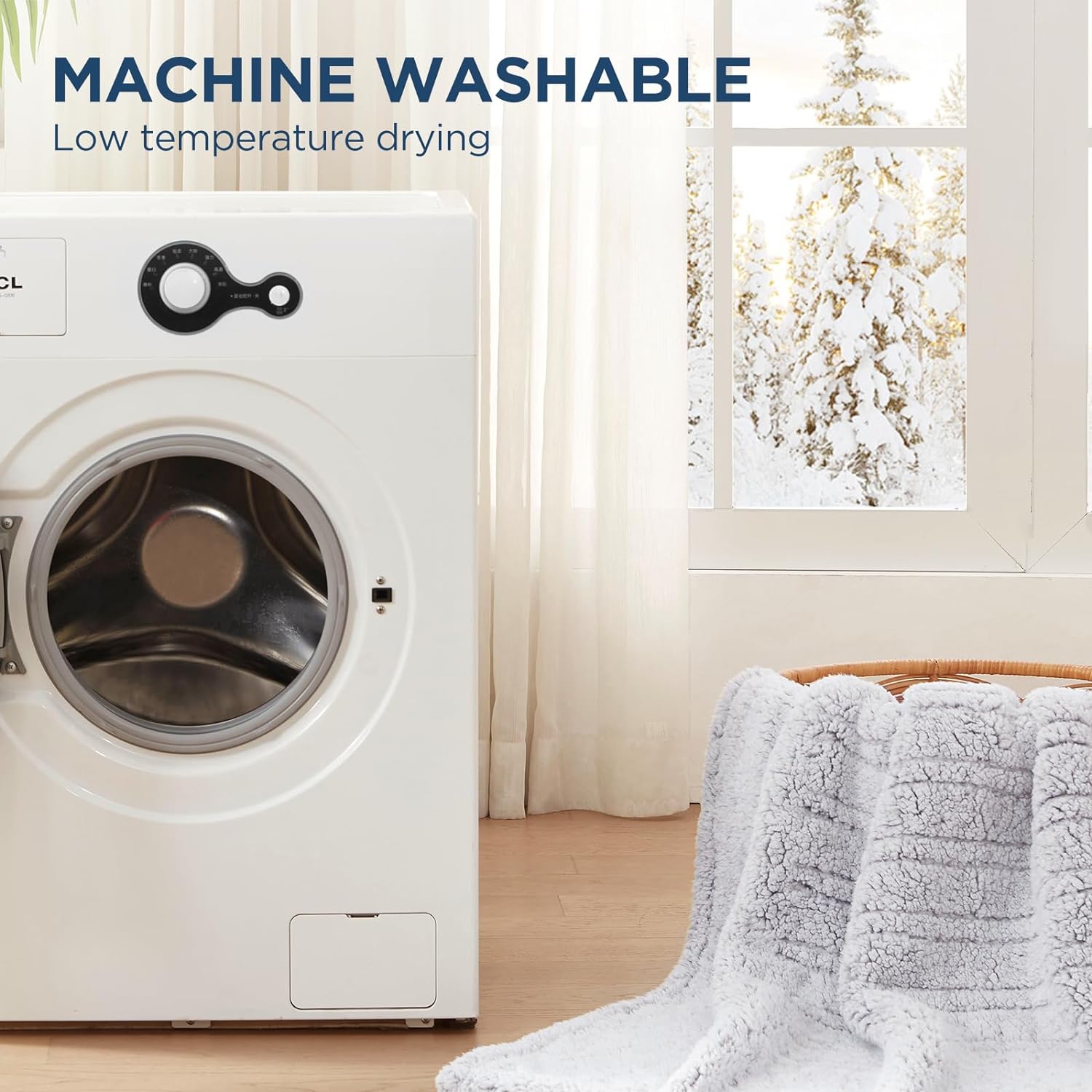 Westinghouse Electric Blanket Throw Size, Soft Plush Sherpa Heated Blanket with 6 Heating Levels & 2-10 Hours Auto-Off, Machine Washable, 50x60 inches, Grey - Image 6