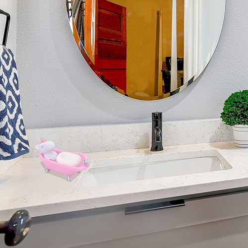 Miniatura 2 de Jabonera con diseño de animales de dibujos animados, caja de jabón de unicornio para el hogar, cocina, baño