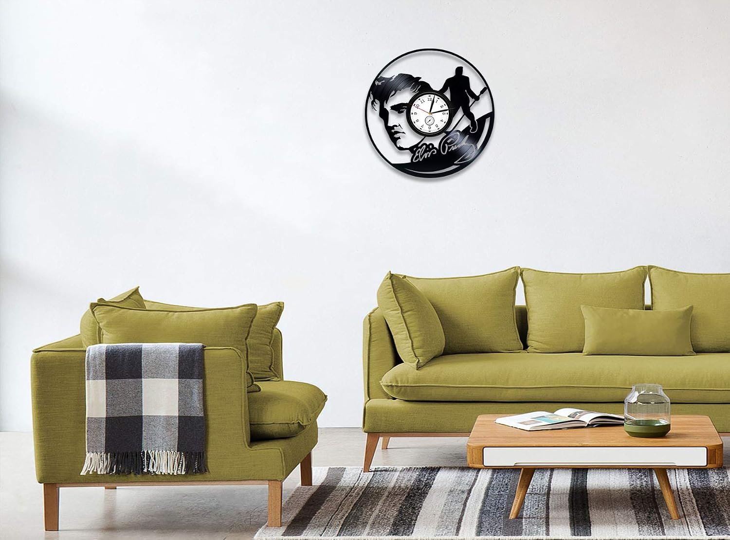 Vinyl Record Wall Clock 12 Inch The King of Rock N Roll