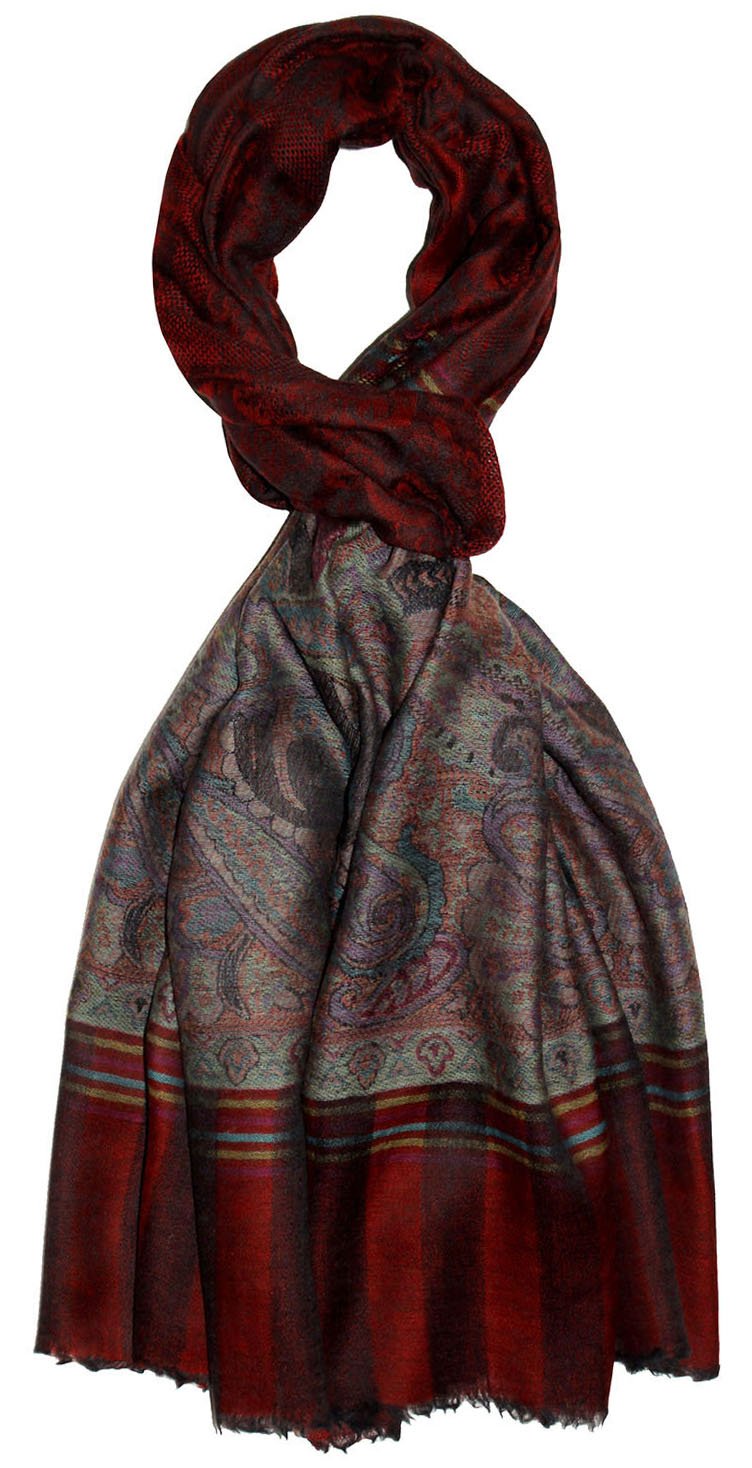 Lorenzo Cana Männer Kaschmirschal,100% Kaschmir jacquardgewebt Paisley Muster Schal Schaltuch Kaschmirtuch Herrenschal 7836311