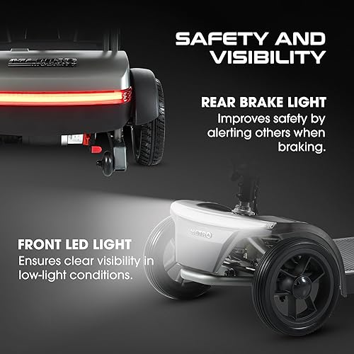 Miniatura 9 de Metro Mobility Patinetes eléctricos de movilidad de 4 ruedas para adultos, capacidad de 300 libras, scooter plegable de movilidad para personas