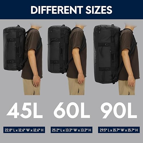 Miniatura 6 de Haimont Mochila de lona, bolsa de viaje con compartimento para zapatos, resistente al agua, para hombres y mujeres, viajes diarios, equipo