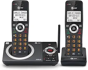 AT&T CL82219 DECT 6.0 Telefone sem fio para casa com secretária eletrônica, bloqueio de chamadas, locutor de identificação de chamadas, interfone e longo alcance, preto