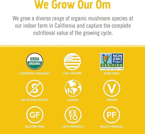 Miniatura 7 de Om Organic Mushroom Superfood en polvo, melena de leones, 3.5 onzas (50 porciones) (wo PACK)