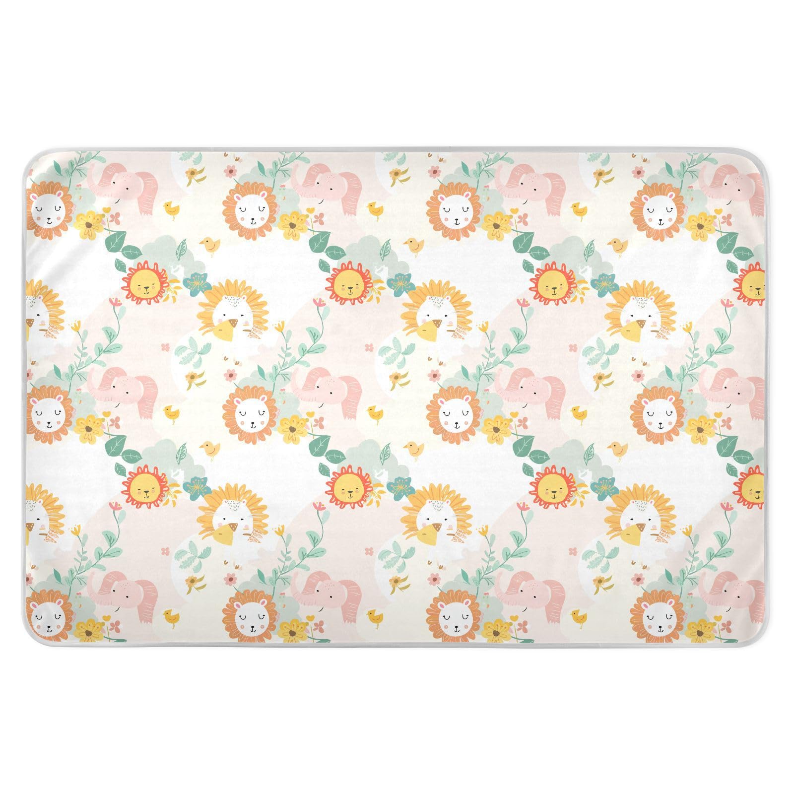 Lions Elephant Sun Childish Toddler Soft Absorbent Underpads Wetting Cover Portable Bed Liners for Toddler Kids , 52