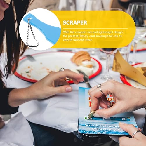 Miniatura 5 de Totority Herramienta raspadora 10 piezas, herramienta de raspador de plástico, raspador para boletos de lotería, rascador en forma de cuchara para