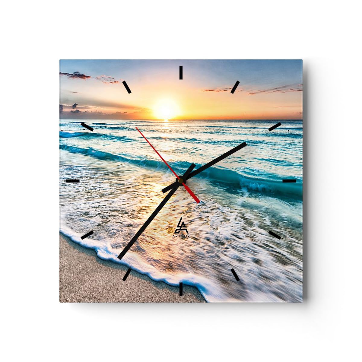 Mnsruu Orologio Da Parete Rotondo Silenzioso, 24 Cm, Quadrante Con Palma Tropicale, Decorazione Per Soggiorno E Camera Da Letto