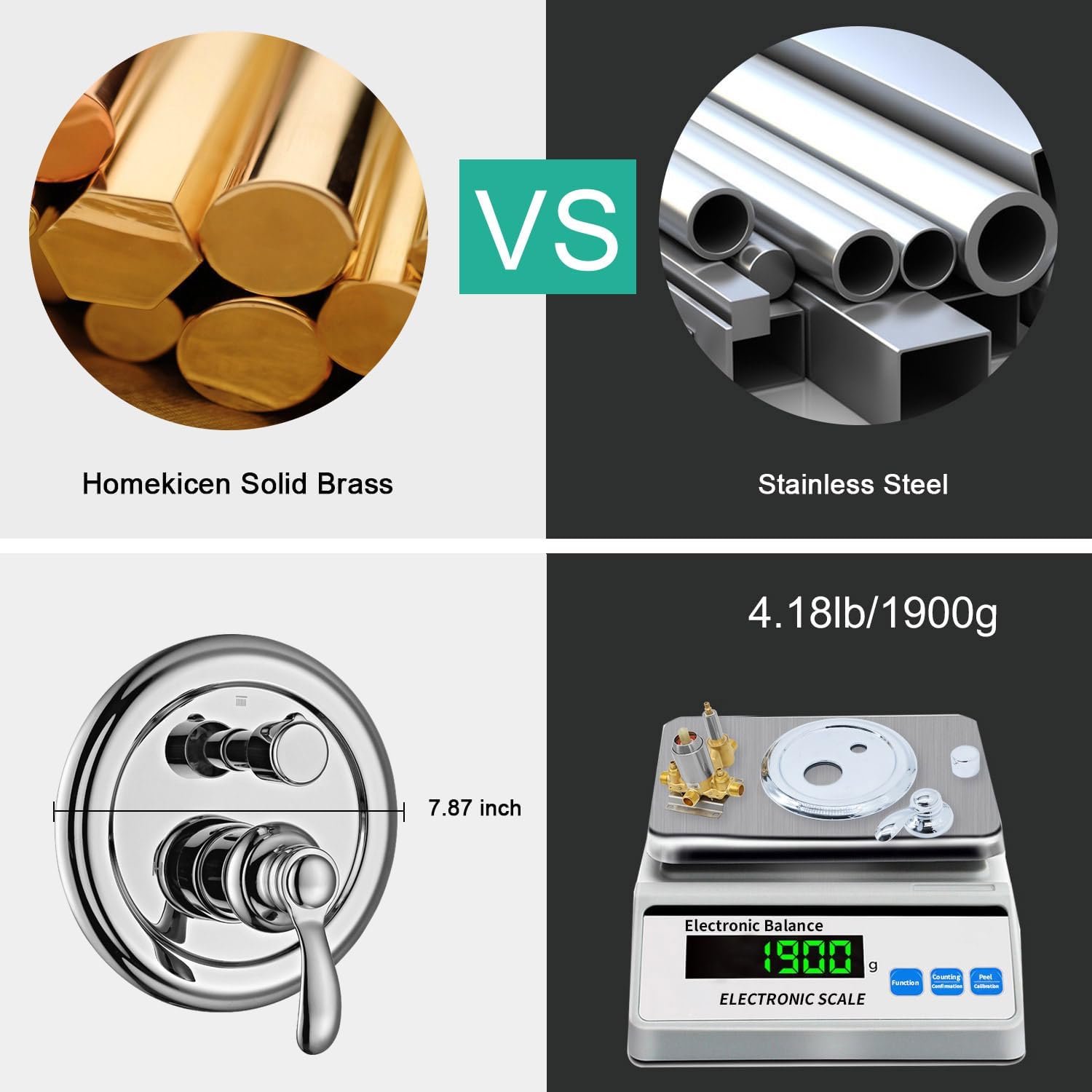 Chrome Vintage Shower-Faucet Sets, Antique Brass Shower System, Wall Mounted, 9" Rain Head and Handheld Spray, 2 Way Diverter Rough in Valve with Trim Kit