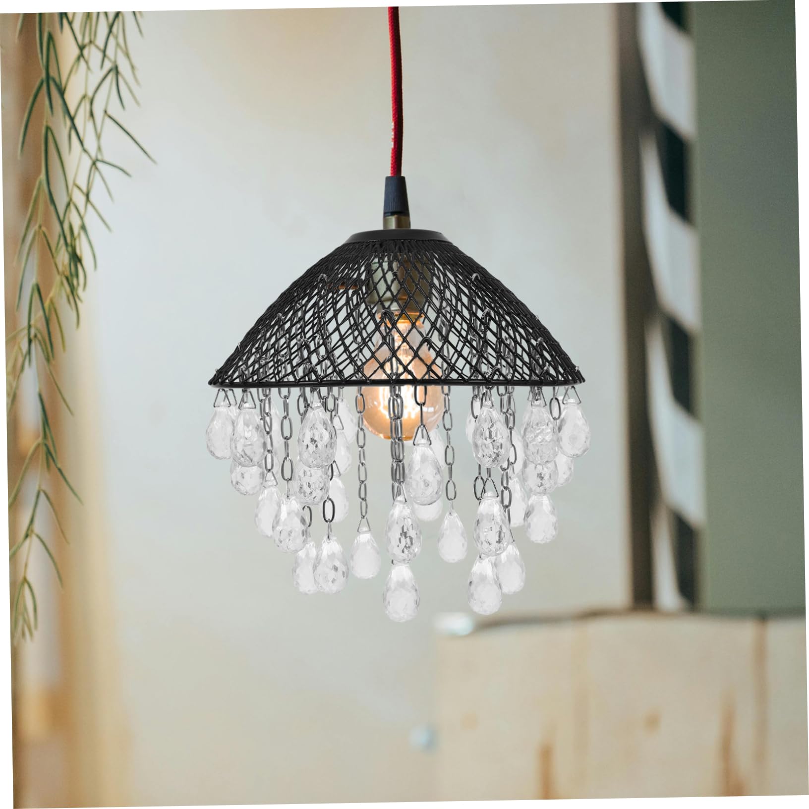 Holibanna Paralumi a Sospensione Paralumi Grandi Lampadari in Ferro Battuto i in Rattan e Smerlato e Vittoriano e Piccolo e Black Ferro Da Stiro