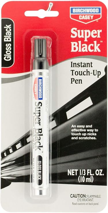 Birchwood Casey Long-Lasting Fast-Drying Super Black Touch-Up Pen for Deep Scratches and Worn Areas, FLAT BLACK, 0.33 OUNCE