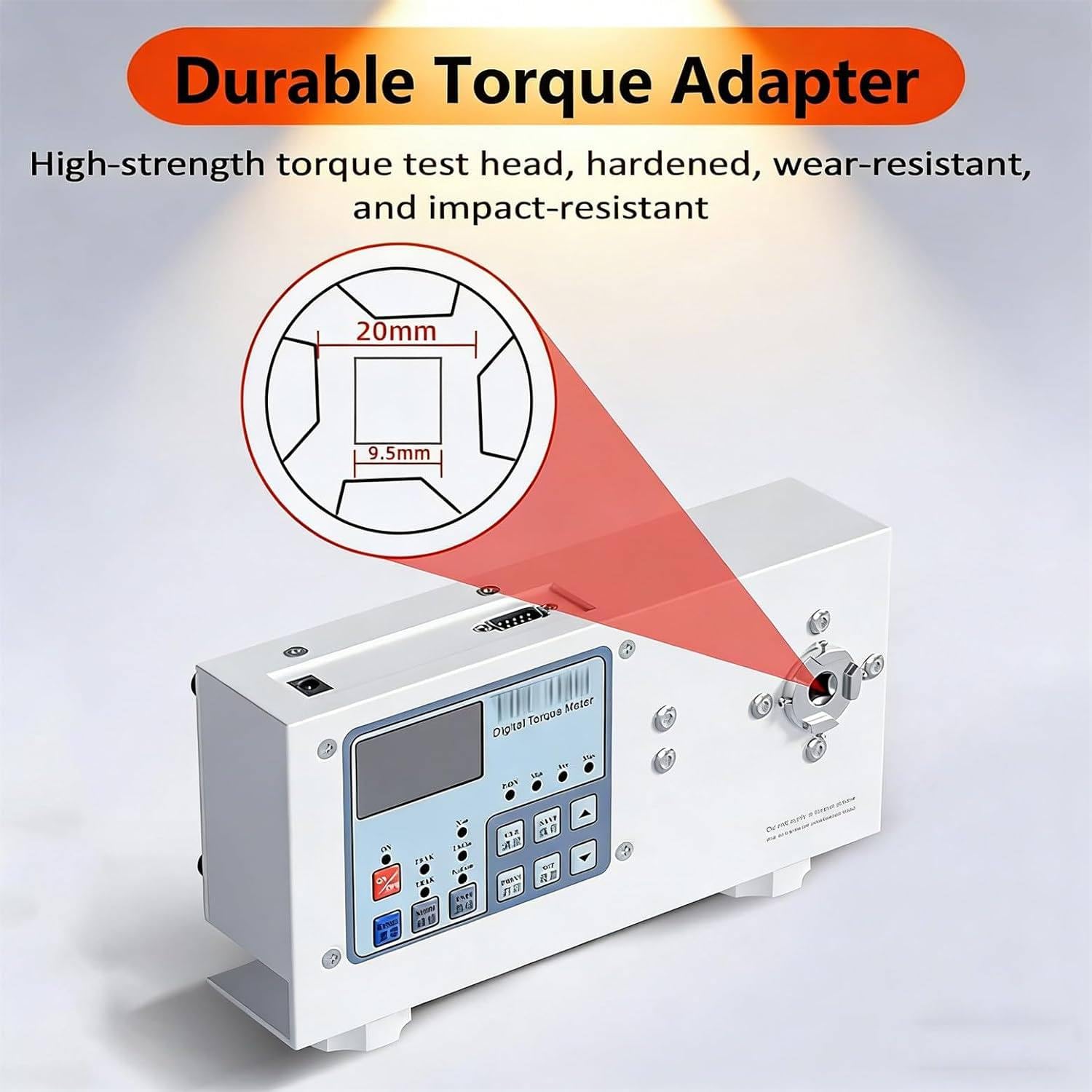 Medidor de par digital, probador de tapas de botella de 50 N·m con diámetro de sujeción ajustable de 10-160 mm, medidor portátil para varias formas de botella y tareas de calibración de par