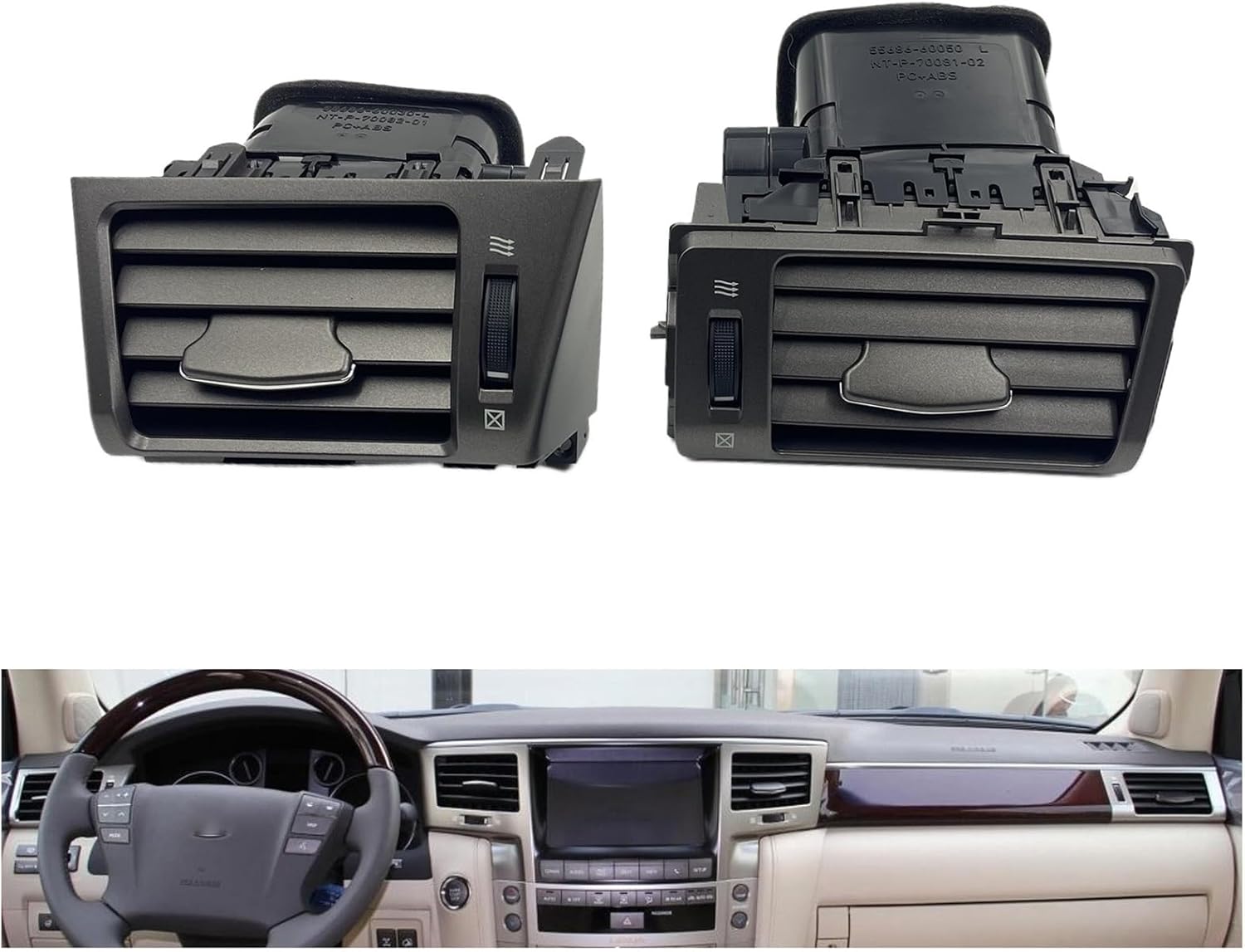 Automotive Air Conditioning Vents Air Conditioning Vent Fit for Lexus LX570 LX450 LX460 2007-2017 Dashboard Air Outlet Penal Nice-Looking(LH and RH)