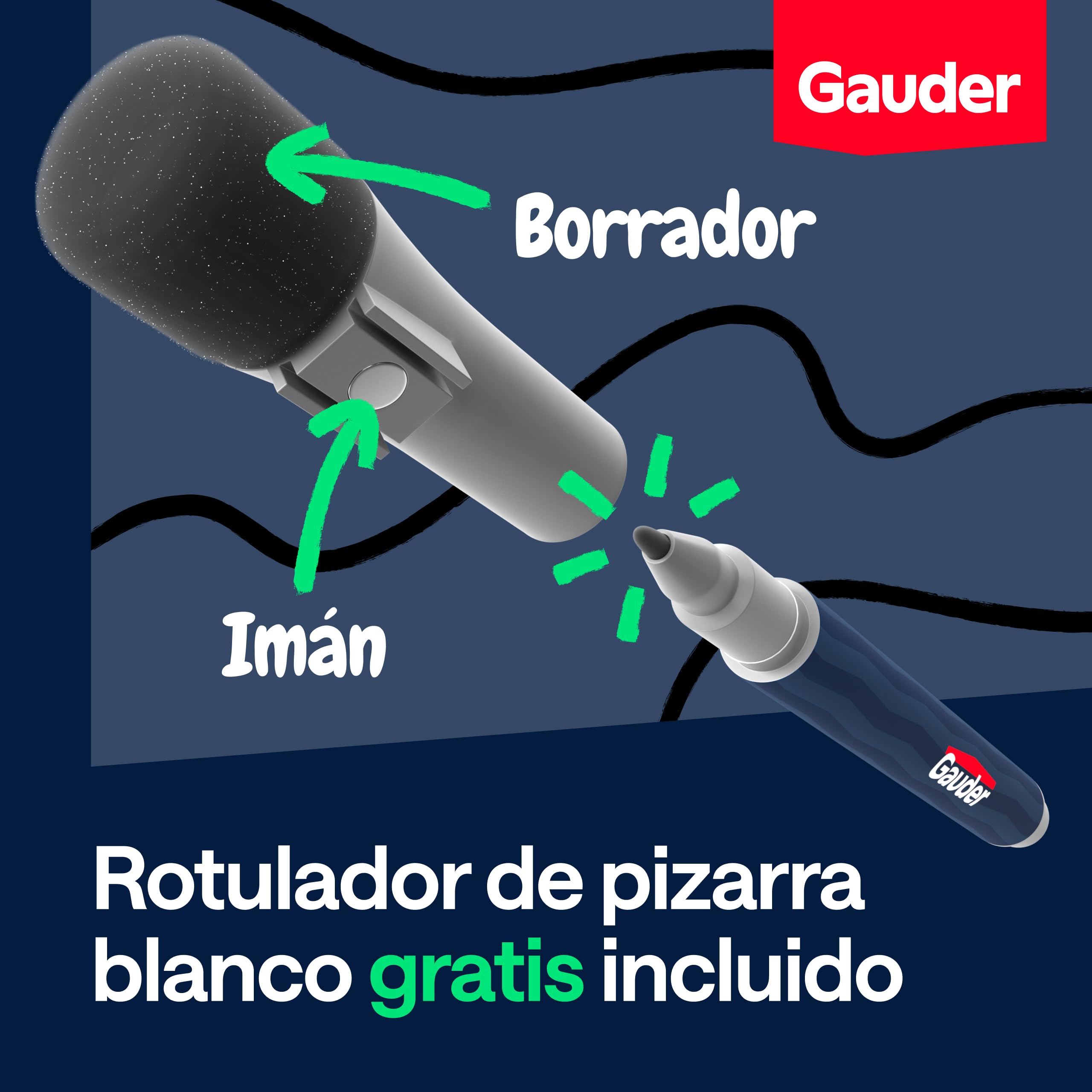 GAUDER Etiquetas Magnéticas Reutilizables 90 Unidades 75 x 25 mm Imanes para Escribir Pizarra Blanca