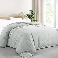 Vista 12 de HOMBYS Funda de edredón extragrande King de 120 x 128 pulgadas, funda de edredón de microfibra ultrasuave color gris claro para todas las estaciones