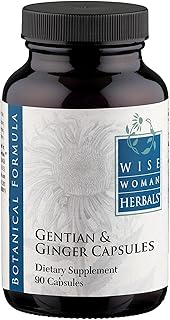 Wise Woman Herbals Gentian & Ginger Capsules, Pure Non-GMO, Herbal Diges...