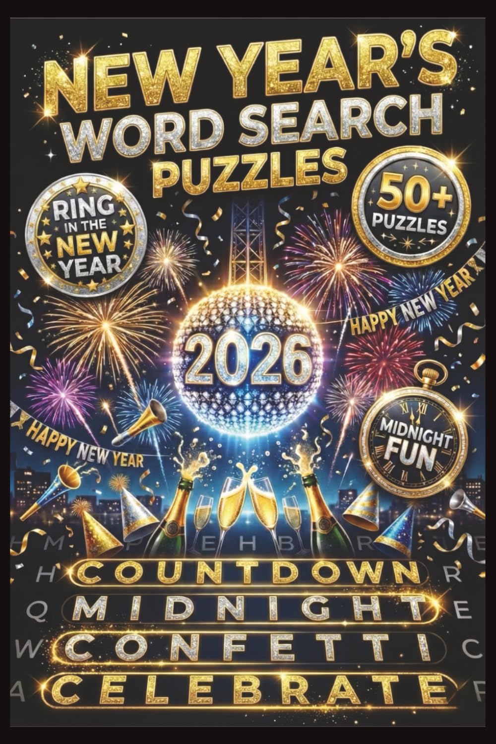 New Year's Eve Word Search Puzzle Book: 50+ Puzzles Celebrating Midnight Countdown, Resolutions, Global Traditions & Fresh Starts: 495 Unique Terms ... Goal Setting & Celebration Enthusiasts