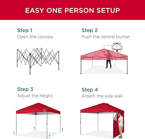 Miniatura 206 de Best Choice Products Carpa Toldo Desplegable de 10x10 pies para Instalación de 1 Persona, Refugio Portátil Instantáneo con Botón de 1 Toque
