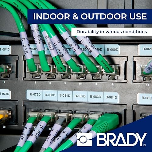 Miniatura 4 de Brady Auténticas etiquetas envolventes de vinilo autolaminables (M4-51-427) de 2.5 pulgadas de alto x 1 pulgada de ancho, negro sobre blanco, Negro