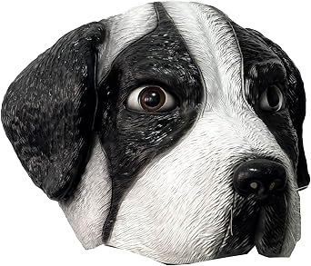 Funny White Dog Head Mask Set - Realistic Pug & Spaniel Latex Mask for Halloween, Cosplay, and Costume Parties