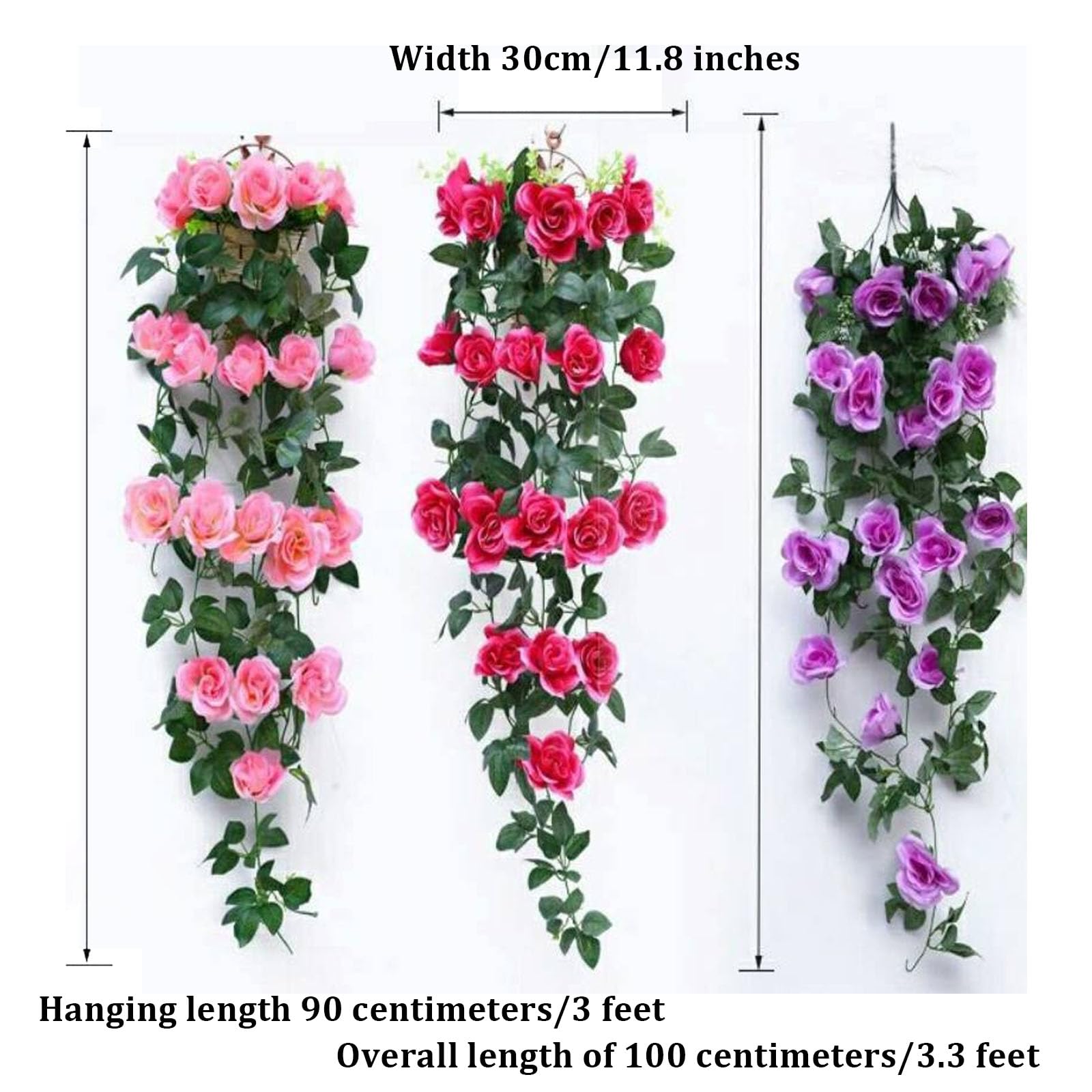 Künstliche Blumen Hängende Pflanzen Set 6 Stück Gefälschte Hängepflanzen für Haus Bauernhaus Indoor Veranda und Garten Dekoration Hängende Simulation Pflanzen für Draußen Haus Garten Wanddekoration