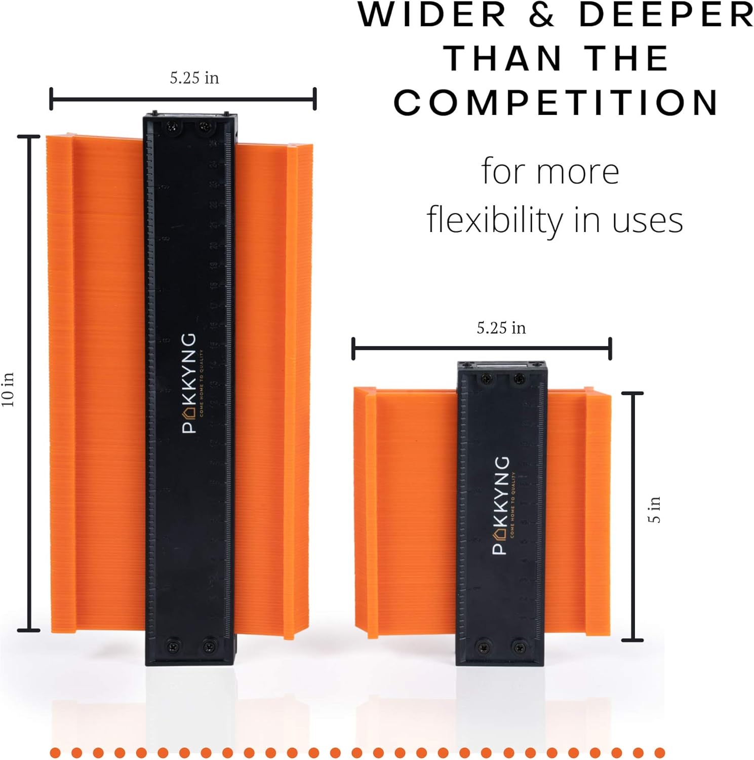Pakkyng Contour Gauge Profile Tool With Lock - 3 Pack 5"Widen & 10"Widen & Bonus Angle Ruler Measuring Tool - Contour Gauge Duplicator Set - Template Tool For Curved, Irregular & Odd Shaped Objects - - 