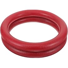 2pcs Fitness Workout Gymnastics Rings with Heavy Duty Abs Material, Red Indoor Exercise Hanging Rings for Pull-up Training and Calisthenics Fitness Supplies