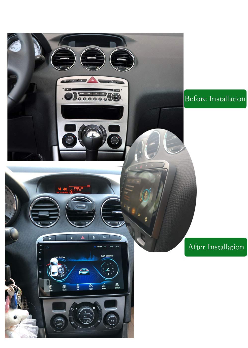 XISEDO for Peugeot 308 2008-2013 Android 9.0 Car Stereo 9