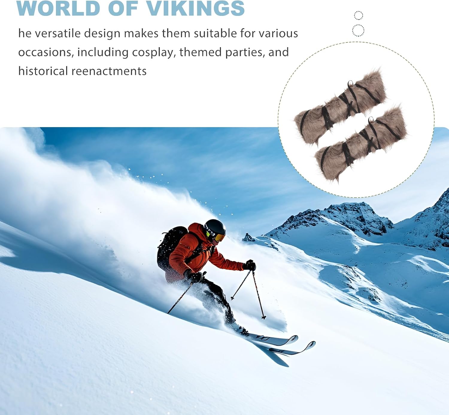 Didiseaon 1 Pair Medieval Leg Warmers: Cosplay Vintage Leg Warmers Wrap - Viking Fluffy Costume Accessories For Renaissance Cosplay Halloween Winter Events