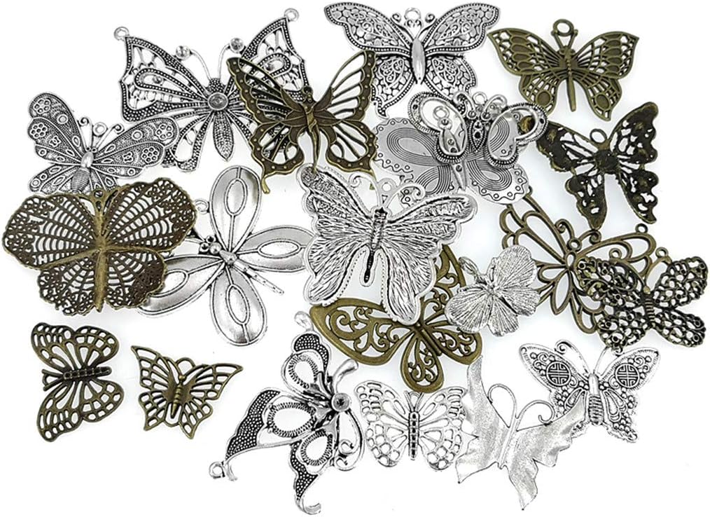 Assorted Butterfly Charm Pendant Connector for DIY Jewelry Making Findings(21pcs,Big Size) - Image 5
