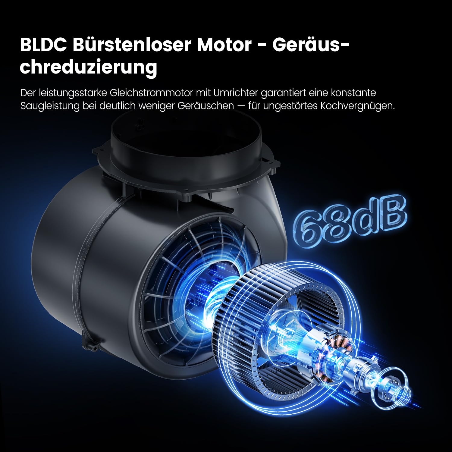 COMFEE' A++ Dunstabzugshaube 90 cm 867m³/h Kopffrei Wandhaube Umluft Abluft Touchscreen Gestensteuerung 4 Geschwindigkeiten 68dB LED ANGJ72B-90PRO-EU