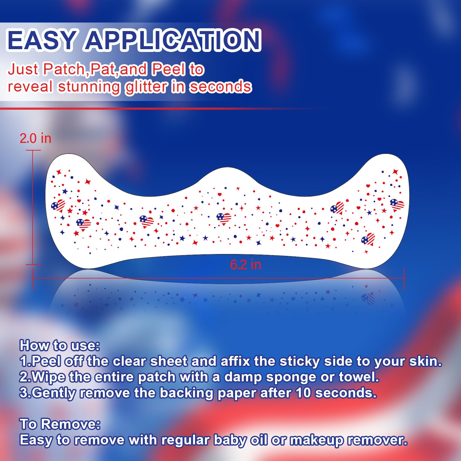 8 Pcs Red White and Blue USA Glitter Freckles, 4th of July Accessories, Glitter Freckles Face Tattoo for Independence Day 250 Anniversary Memorial Day Veterans Day