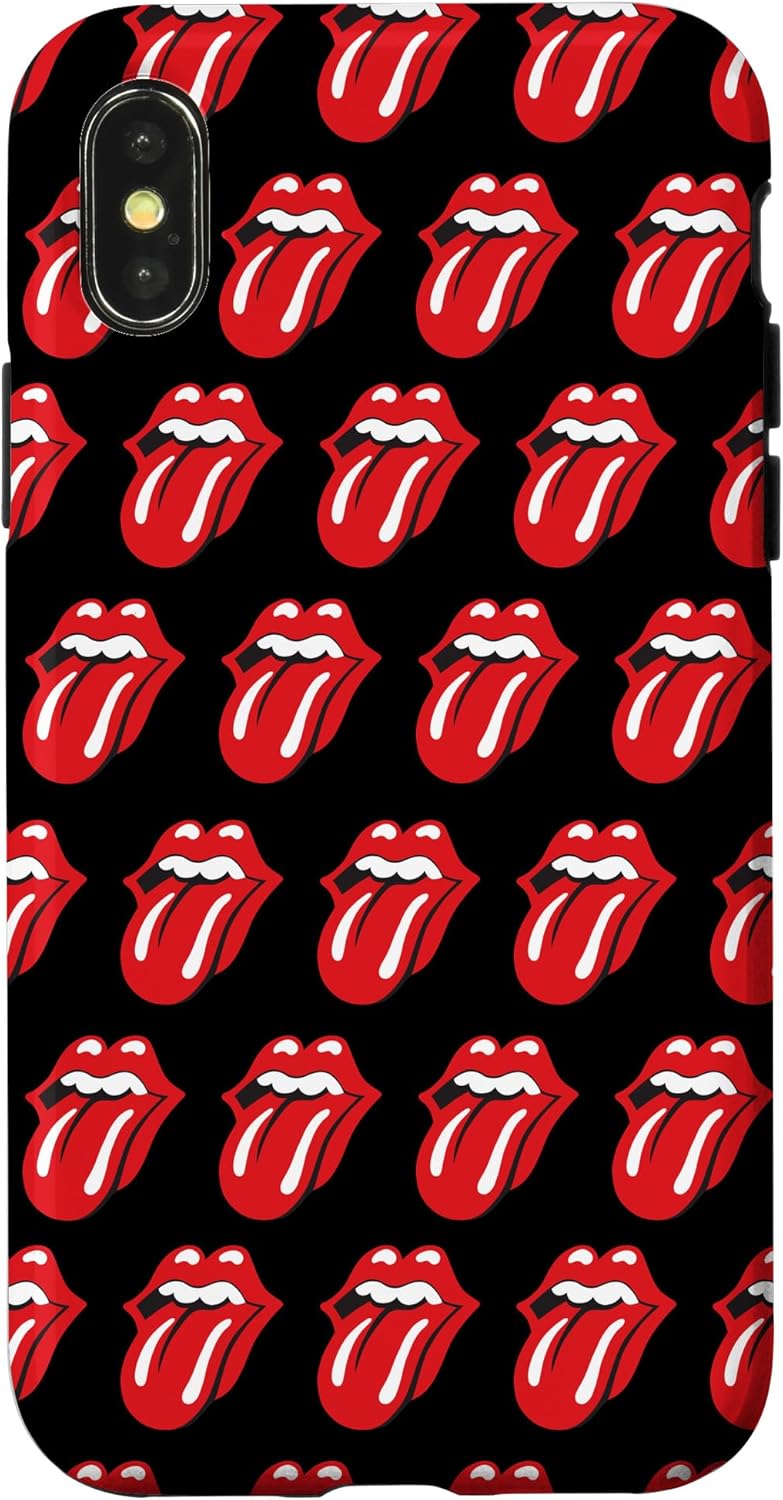Rolling Stones Classic Tongue Logo Repeat Black Case for iPhone 13