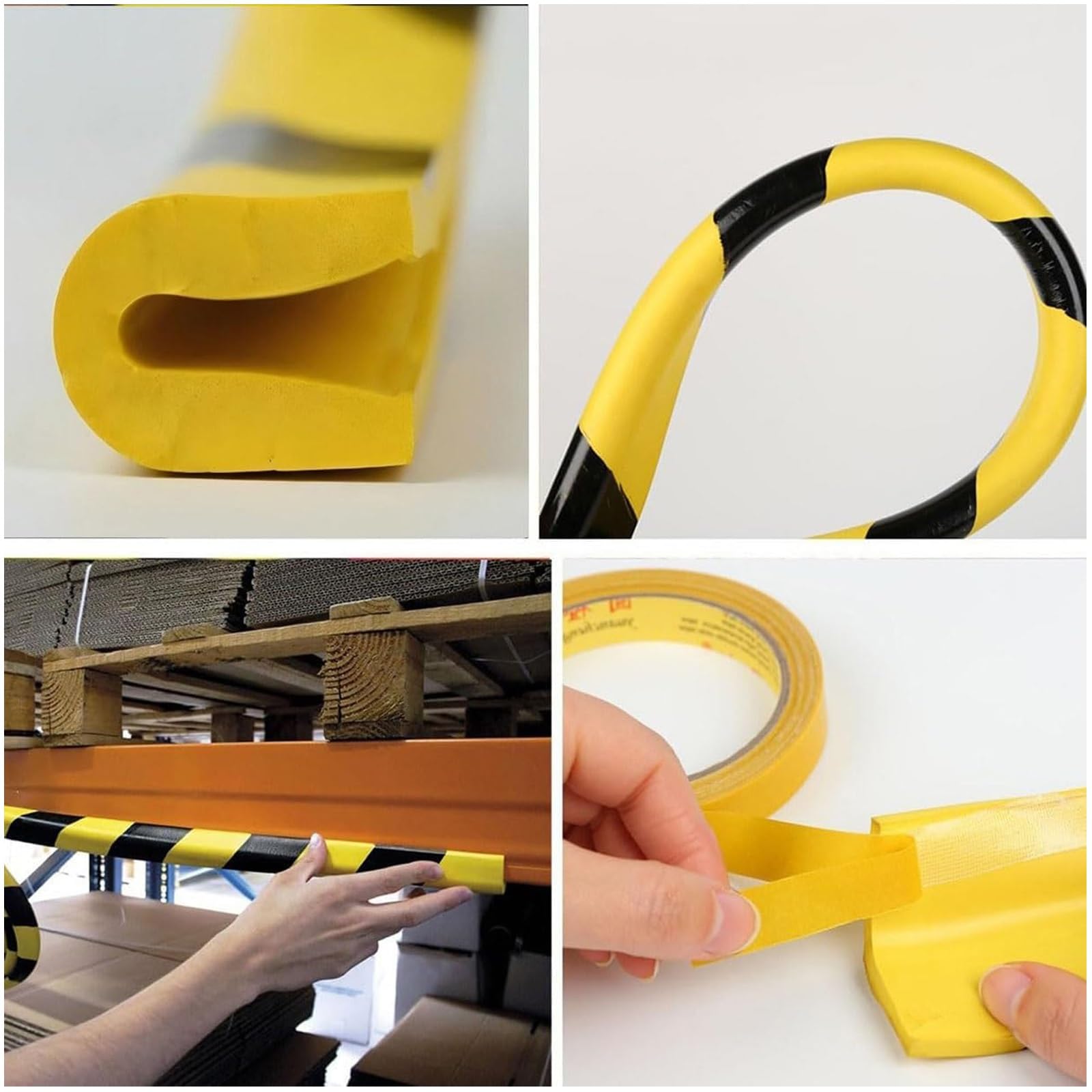 Generisch Parachoques de espuma de goma de seguridad, 5 m de largo, tiras de seguridad industriales, barreras protectoras para muebles (20 m/65,6 ft)