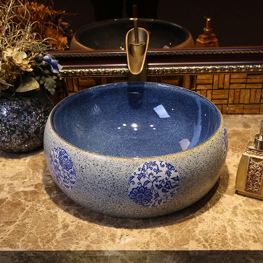 陶磁器  洗面台 洗面器 復古 台の上の鉢 家計 芸術の鉢 古を模した