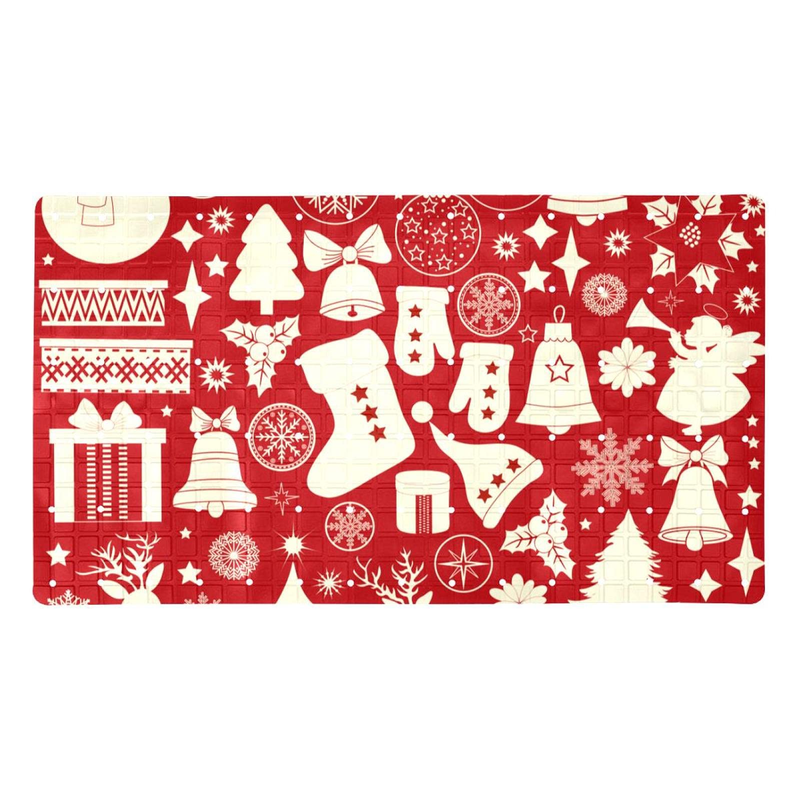 Tapis de bain antidérapant de Noël rouge 120 ventouses