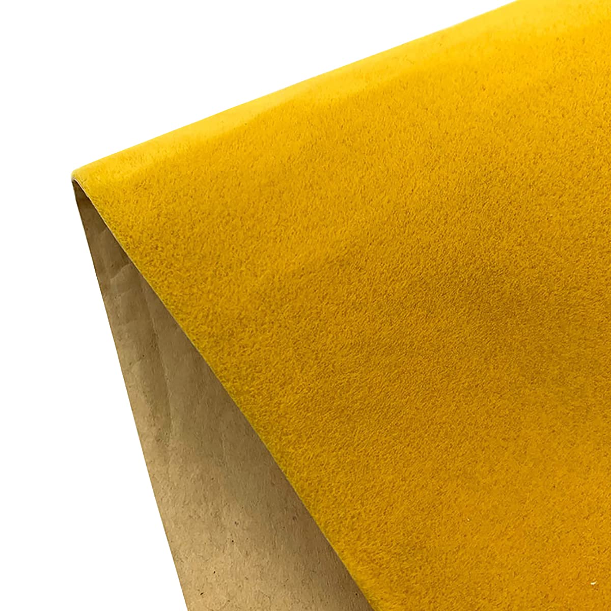 homeemoh 7.87x57.09 inch Self Adhesive Velvet Flocking Liner, Peel and Stick Velvet Liner Craft Fabric Adhesive Sheets for DIY Crafts Jewelry Drawer,Yellow