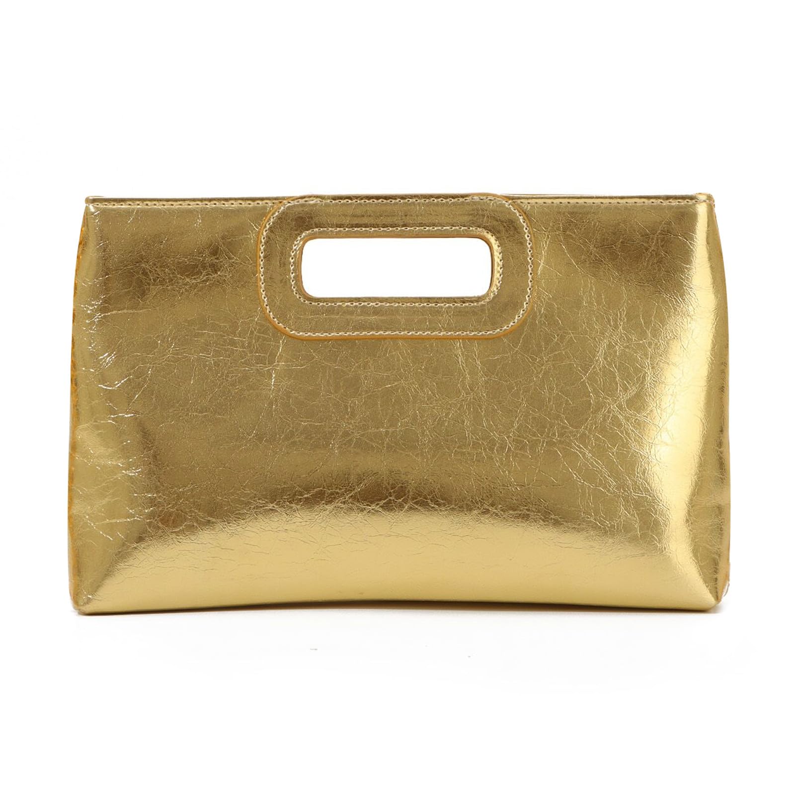 EVEOUT Pochette en Cuir Femmes Clutch Fête Sac à main de Soirée avec Chaîne élégant Sac à bandoulière pour Mariage Parti(Or)