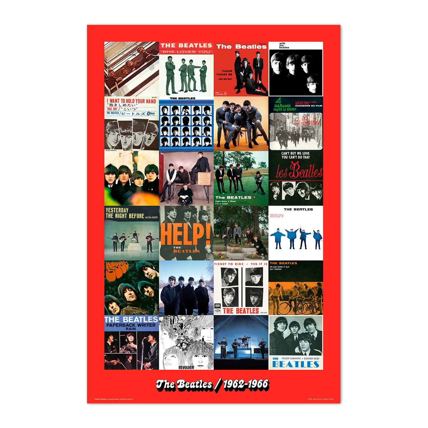 Grupo Erik Poster The Beatles Era 1962-1966 - 36 x 24 inches / 91.5 x 61 cm - Shipped Rolled Up - Cool Posters, Art Poster, Wall Posters & Prints